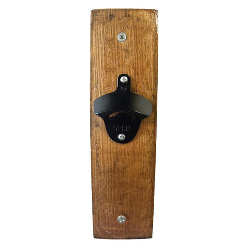 Bottle Opener Made from Reclaimed Kentucky Bourbon Barrel Stave (BOURBON BARREL BROWN / BLACK)