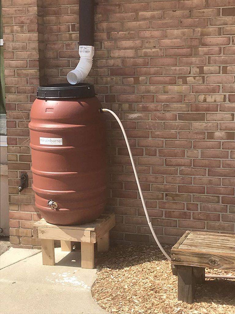 Rain Barrel Stand Made From Upcycled/Reclaimed Wood